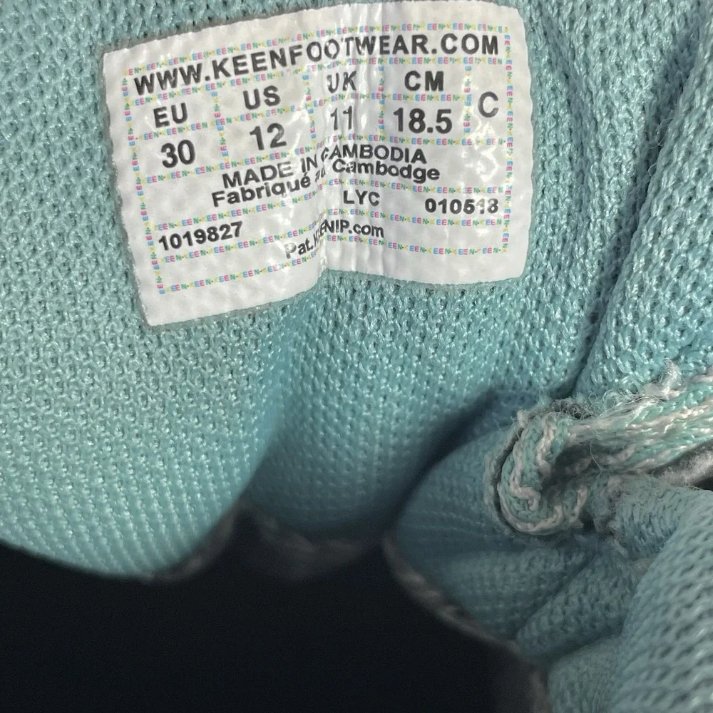 KEEN Targhee Kids 12 Waterproof Hiking Trail Shoes Gray Teal Leather